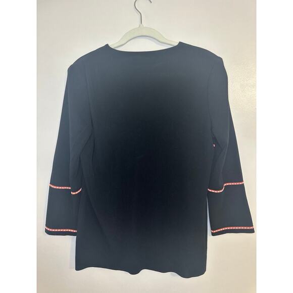 Misook Womens Black CoralZip 3/4 Length Knit Front Zip Career Jacket Size Small - Picture 2 of 7